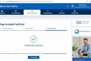 Proceso para realizar el pago de la tarjeta Pacificard